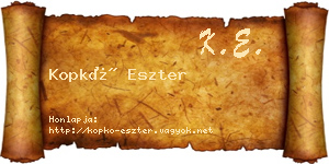 Kopkó Eszter névjegykártya